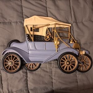 Vintage Car Wall Decor in Blue and Cream
